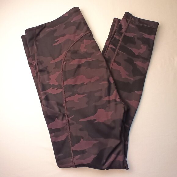 Athleta Ultimate 7/8 Tight Leggings Size LT High Rise Black Grey Camouflage - Picture 1 of 9